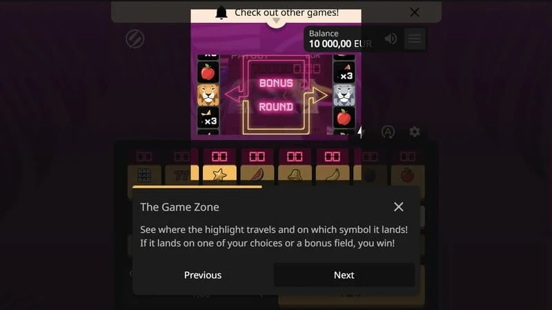 Lion Zama Fruits Bonus Spins - coleta de símbolos Scatter e ativação do modo especial