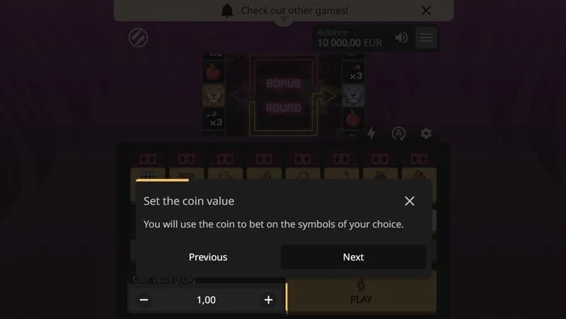 Lion Zama Fruits Bonus Spins - início do modo Bonus Spins exclusivo da série